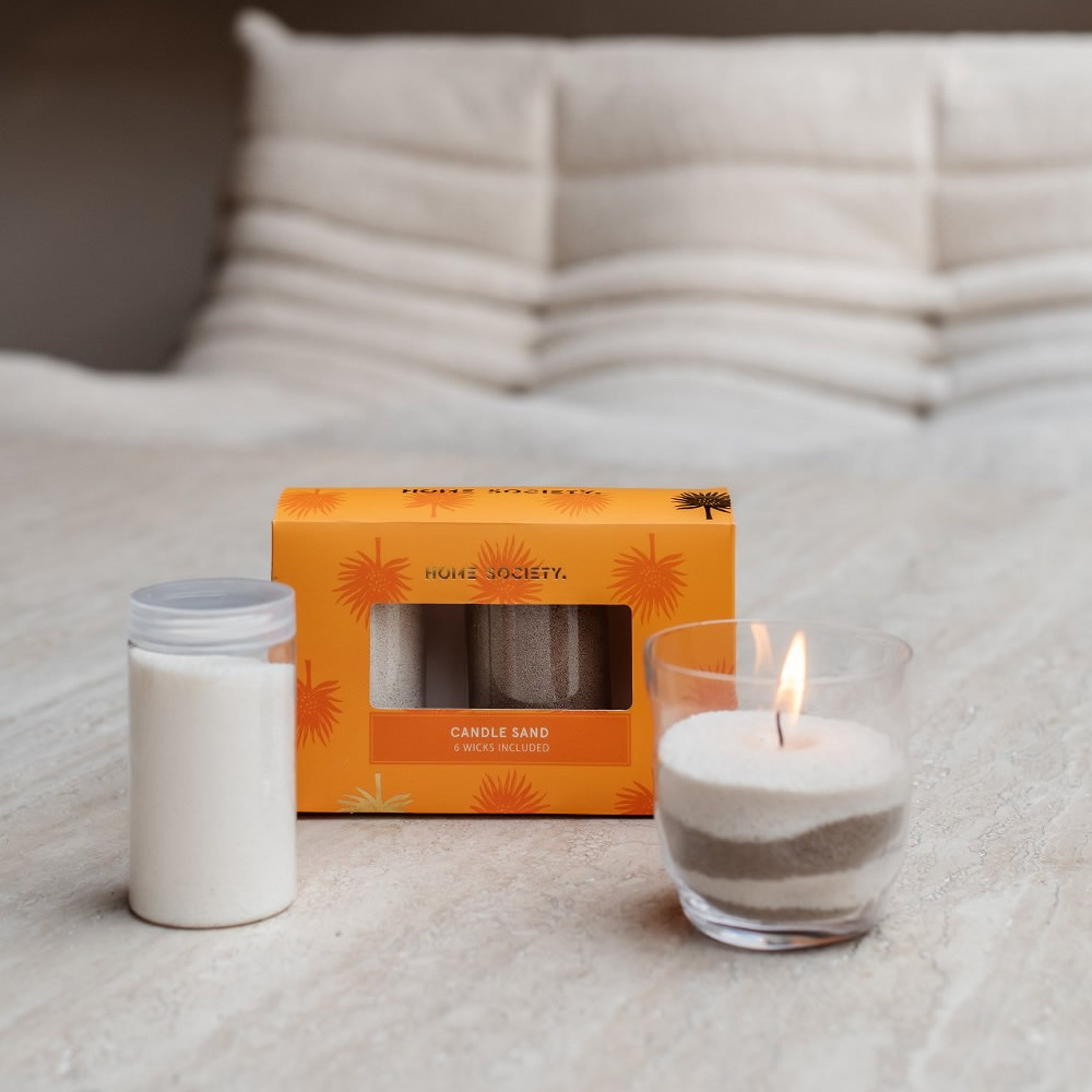 Image of SET 3 CANDLE SAND CON 6 STOPPINI 854295 HOME SOCIETY