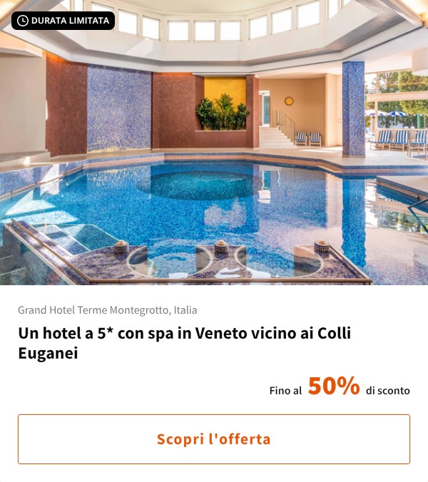 Un hotel a 5* con spa in Veneto vicino ai Colli Euganei