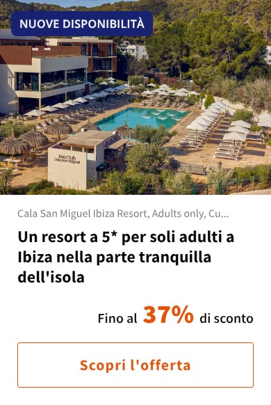 Un resort a 5* per soli adulti a Ibiza nella parte tranquilla dell'isola