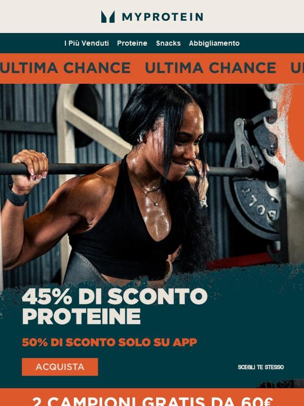 Ultima Chance 📢 -50% sulle PROTEINE