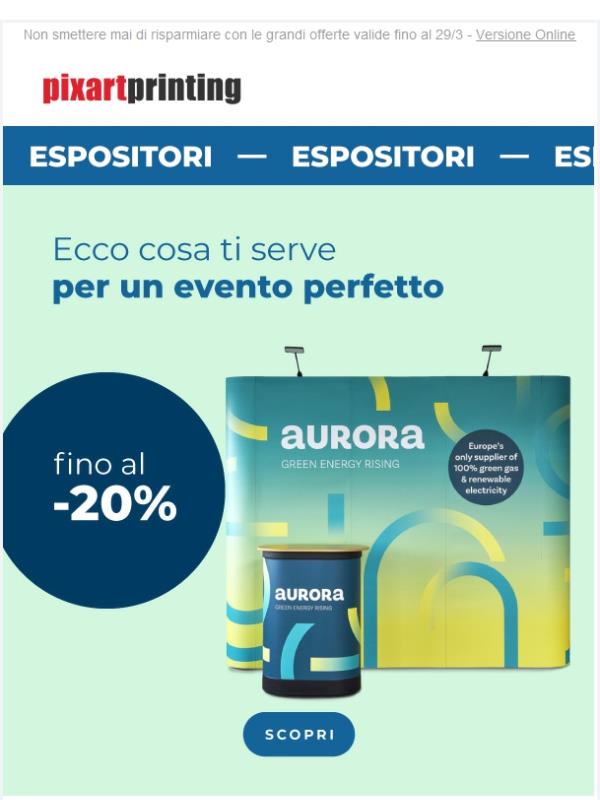 Espositori fino al -20%. Più stampi, più risparmi!