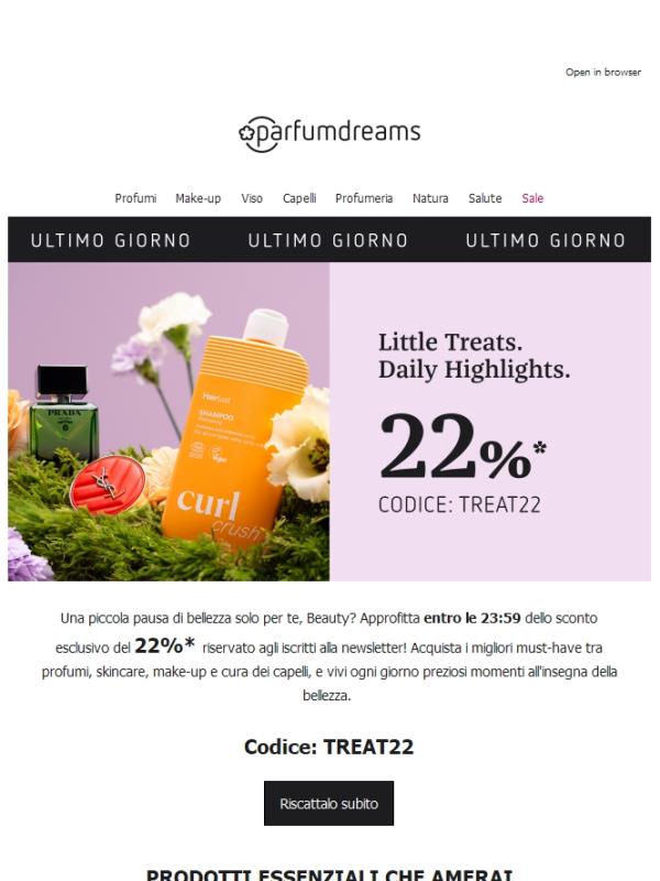 Ultimo giorno! -22% con il codice TREAT22 ✨