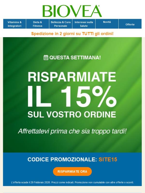 🌿15% di sconto su tutto il sito – Acquista subito i tuoi preferiti!