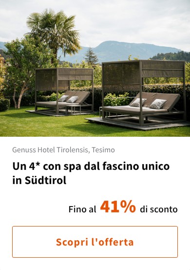 Un 4* con spa dal fascino unico in Südtirol