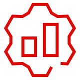 Icona rossa raffigurante il widget di ottimizzazione per l'automazione