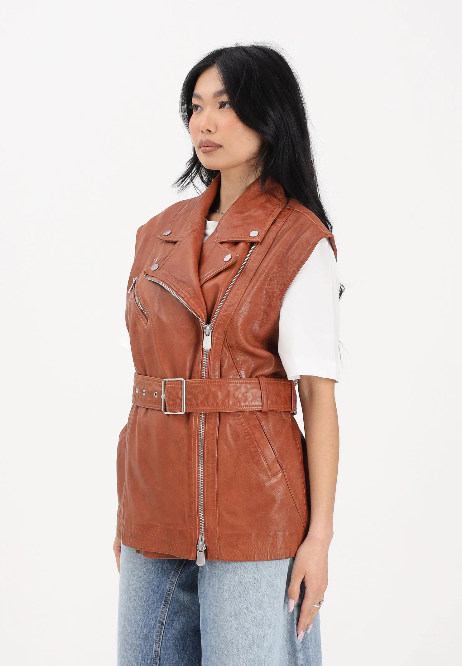 Image of PINKO Smanicato cuoio da donna