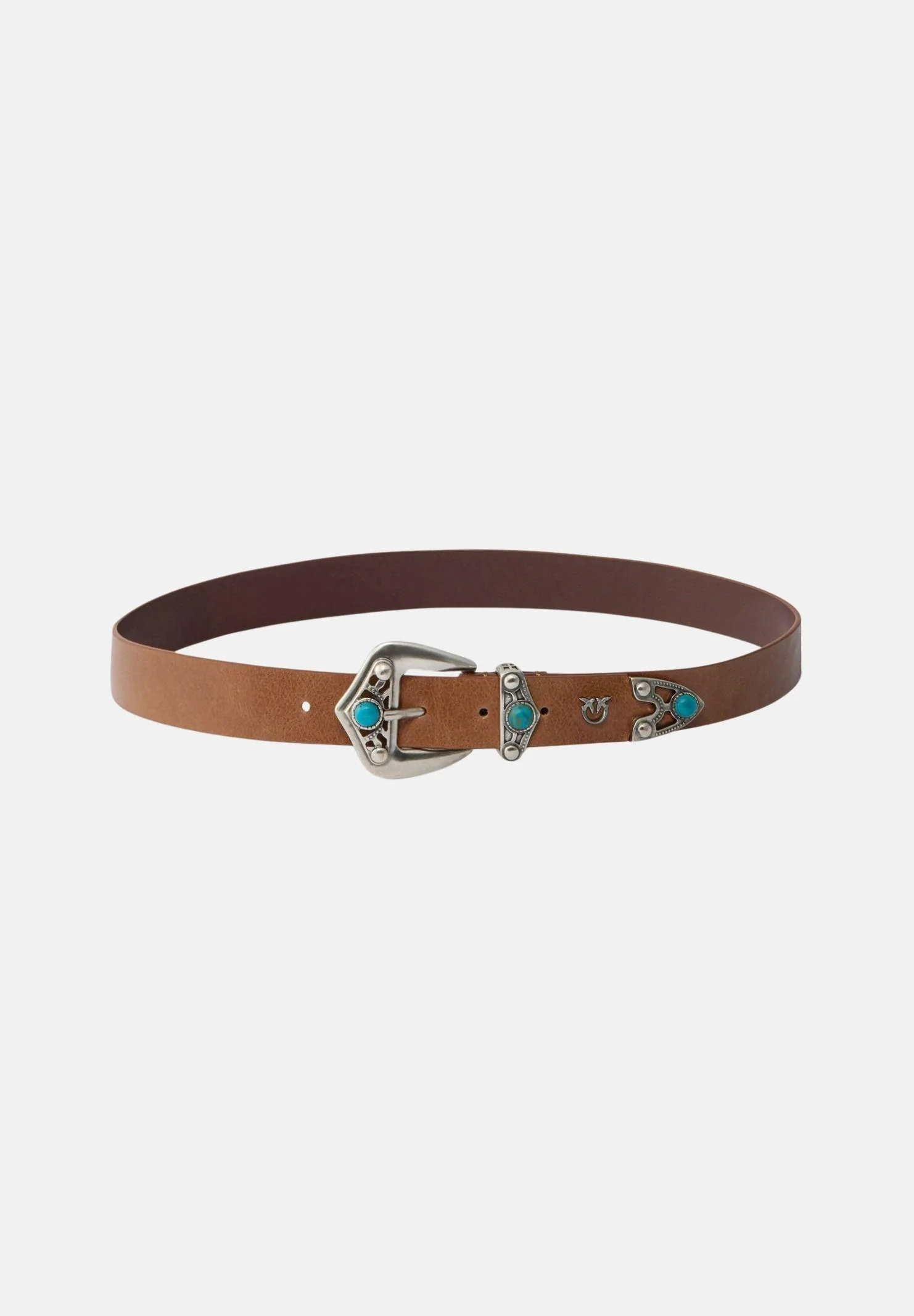 Image of PINKO Cintura marrone da donna con pietre turchesi