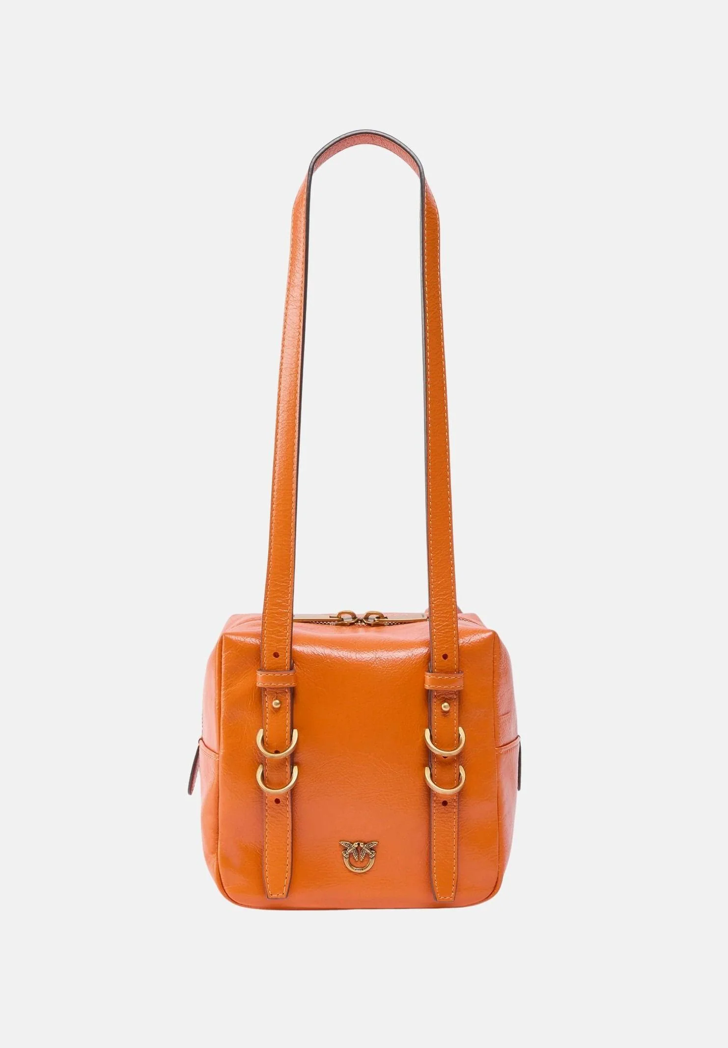 Image of PINKO Borsa a spalla Cubic Bag arancione da donna