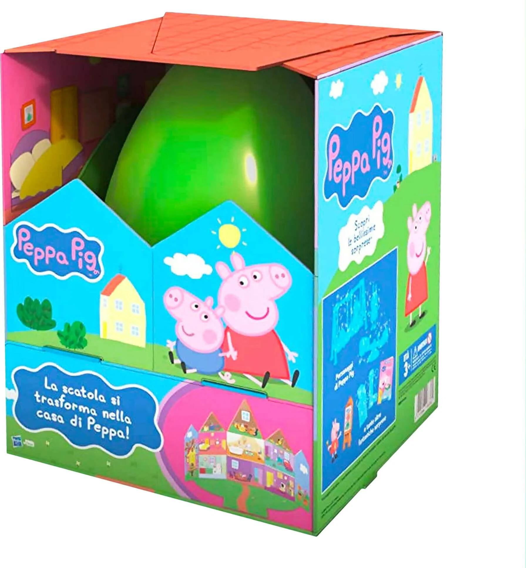 Peppa Pig Hasbro Sorpresovo 2023 - Uovo Di Pasqua Con Sorprese E Scatola Che Si Trasforma Nella Casa Di Peppa