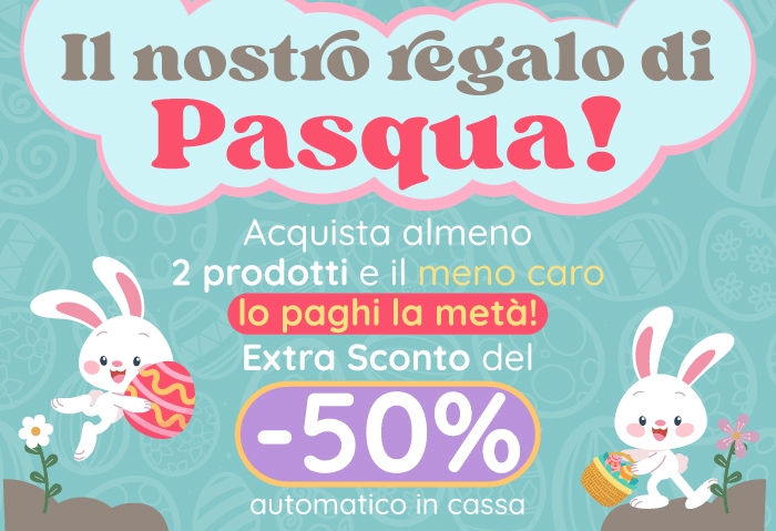 ACQUISTA ALMENO DUE PRODOTTI E IL MENO CARO LO PAGHI LA METÀ