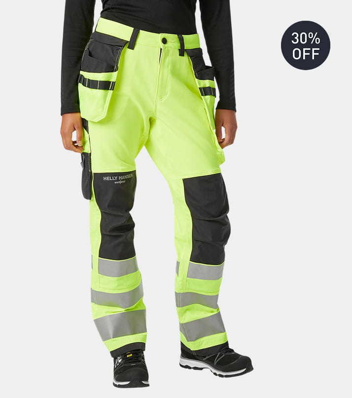 Women's Luna Hi Vis Construction Trousers Class 2