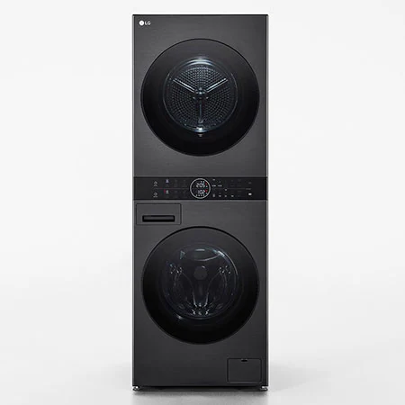 WashTower Colonna Bucato 12/10kg AI DD | Classe A-10% / C | Pannello unificato, TurboWash360,Pompa di calore | Nera