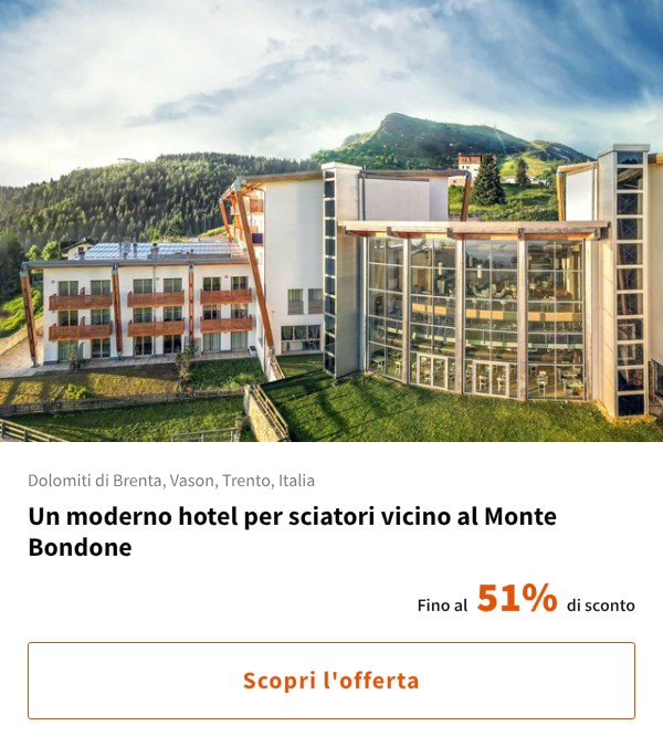 Un moderno hotel per sciatori vicino al Monte Bondone