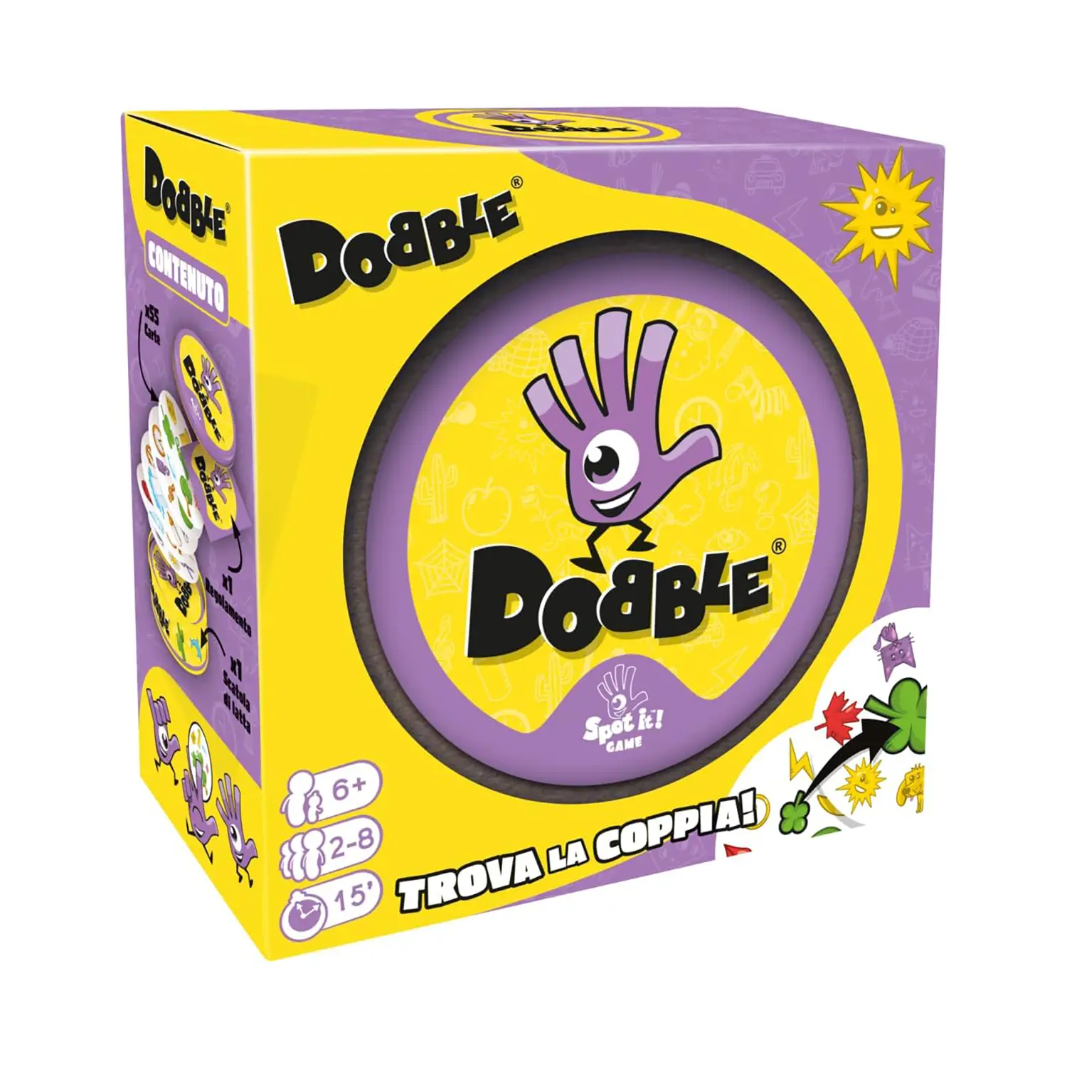 Asmodee Dobble Eco-Sleeve – Gioco di Carte Familiare per 2-8 Giocatori, Età 6+