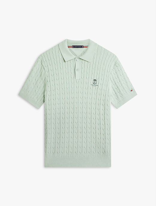 Polo regular fit in maglia intrecciata