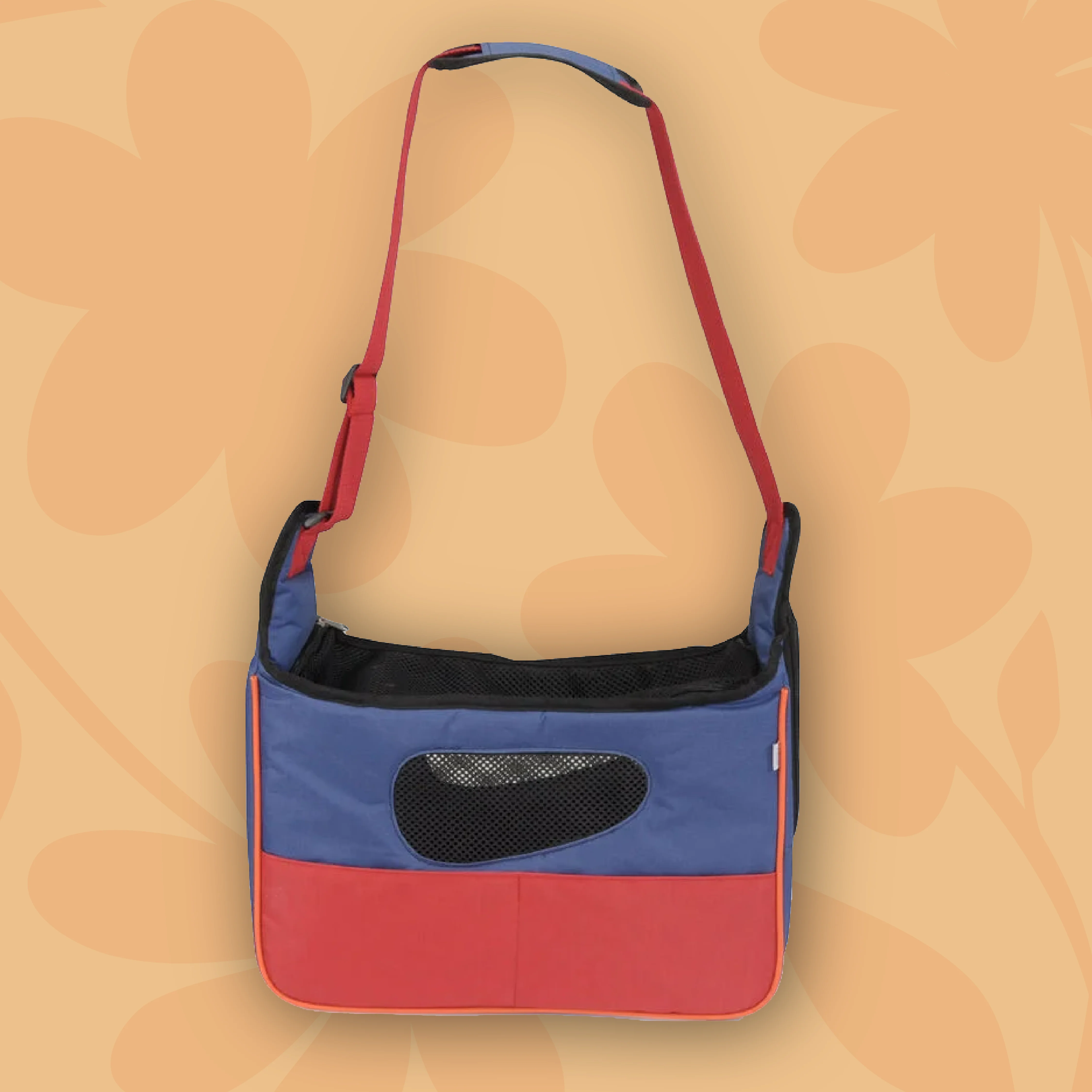 Image of Camon Borsa Trasportino per Cani e Gatti 40x20x27cm Blu/Rossa