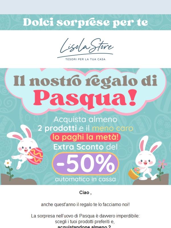 🐰 La sorpresa di Pasqua è imperdibile: acquista almeno 2 prodotti, il secondo lo paghi la metà