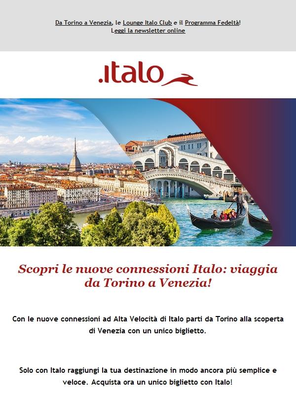 Torino–Venezia con un solo biglietto Italo!