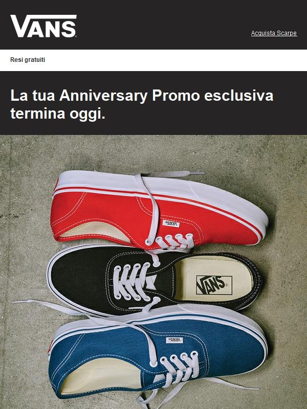 Ultima occasione: la tua Anniversary Promo Vans 60th esclusiva termina oggi