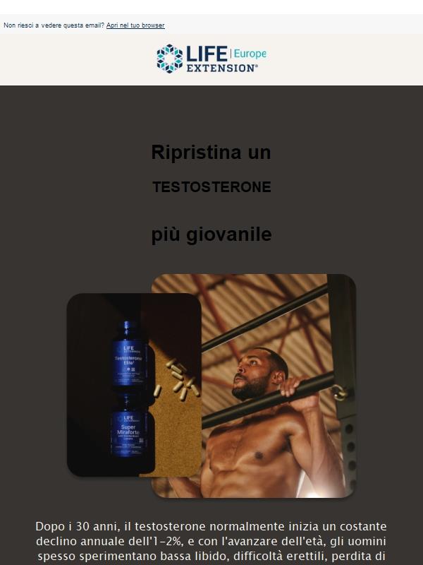 Recupera i tuoi livelli di testosterone giovanili