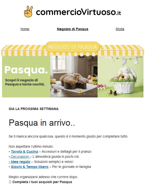 Ultimi giorni, ricevi entro Pasqua..