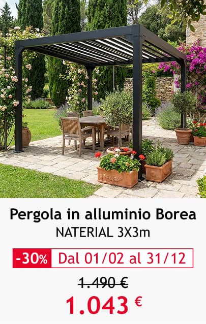 Pergola in alluminio Borea NATERIAL 3x3m -  1043&euro;