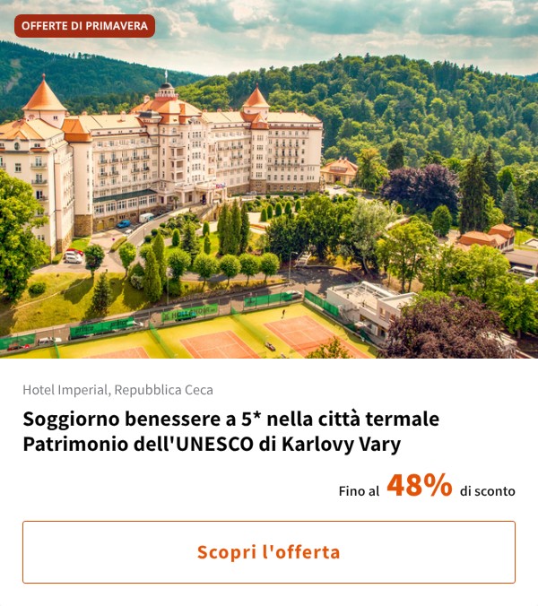 Soggiorno benessere a 5* nella città termale Patrimonio dell'UNESCO di Karlovy Vary