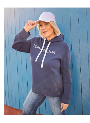 Felpa classica con scritta stampata, cappuccio e maniche lunghe