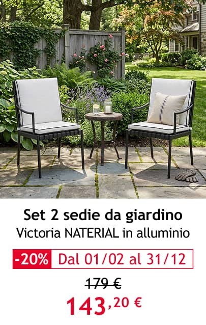 Set due sedie da giardino Victoria NATERIAL in alluminio - 143,20&euro;