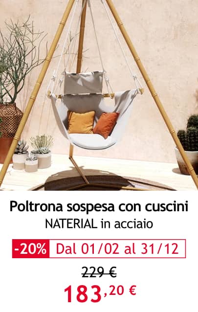 Poltrona sospesa con cuscini NATERIAL in acciaio 183,20&euro;