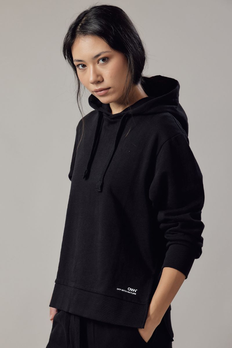 Felpa con Cappuccio e Spacchi Laterali