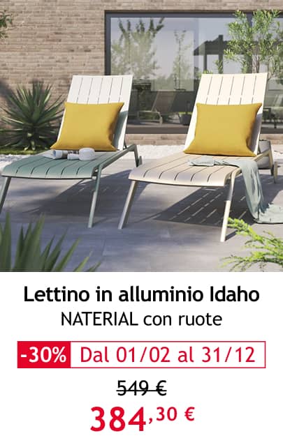 Lettino in alluminio Idaho NATERIAL con ruote -  384,30&euro;