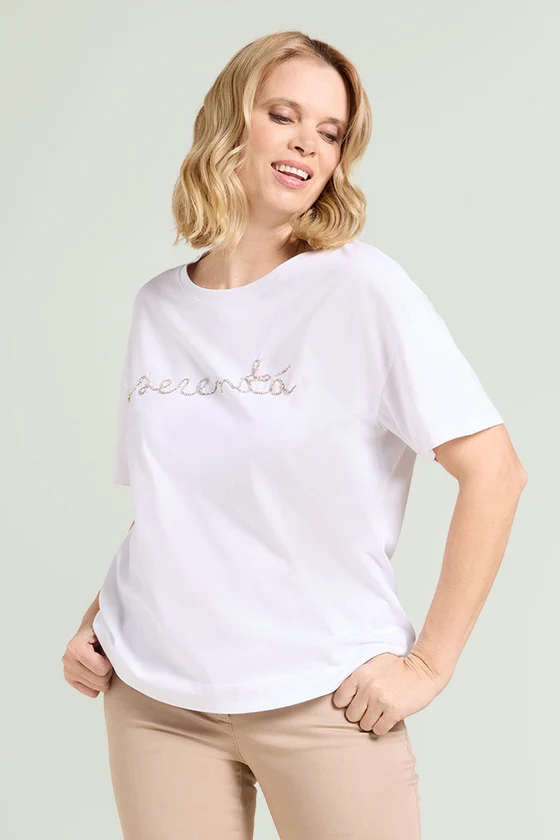 T-SHIRT LETTERING RICAMATA
