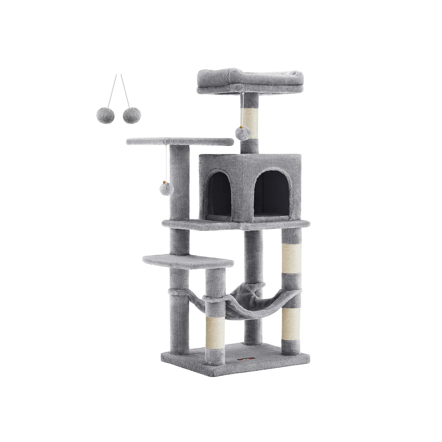 Image of Albero per Gatti con Pali Graffiatoi Posatoi Grotta Amaca Pompon