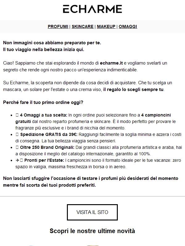 🎁 Il tuo primo regalo ti aspetta nel carrello!