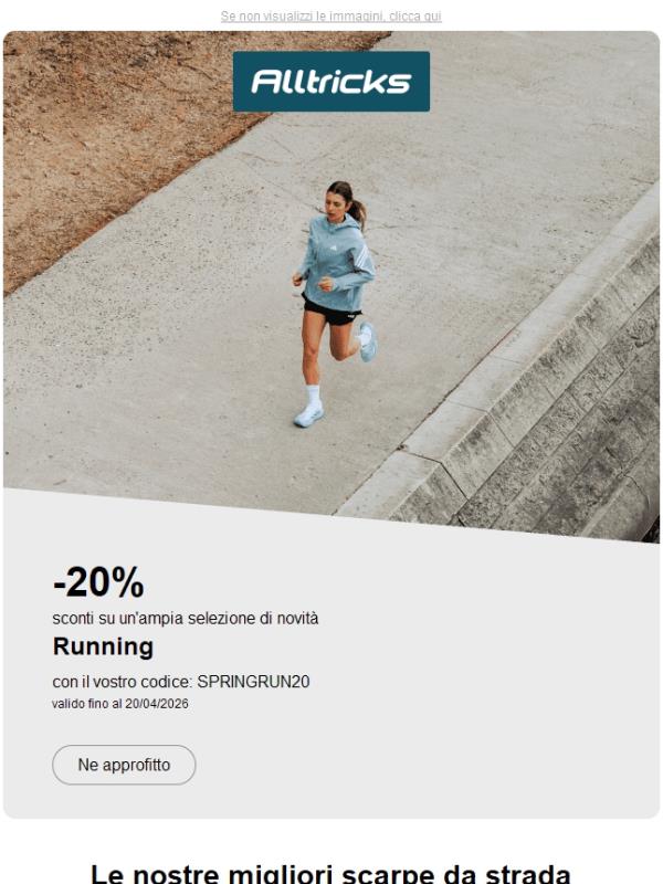 20% di sconto sulla nuova attrezzatura da running con il codice SPRINGRUN20