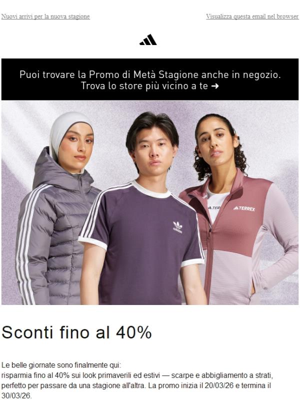 Fino al 40% di sconto per la primavera e l'estate