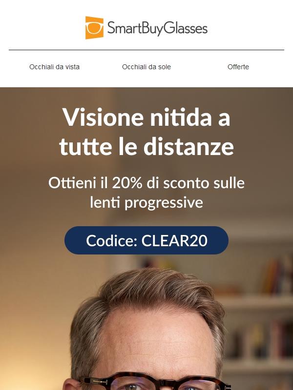 Risparmia oggi sulle lenti progressive