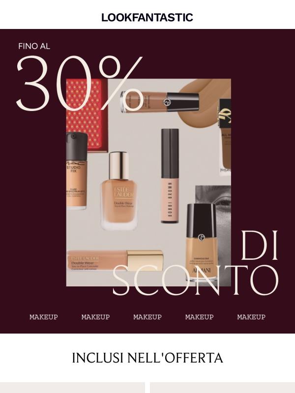 Fino al -30% su makeup