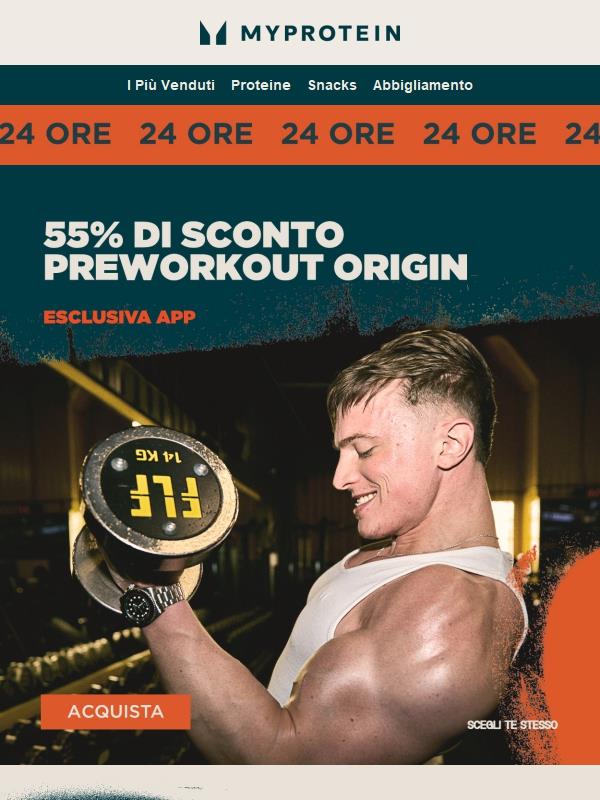 Ricaricati 🔋 -55% sui Preworkout Origin