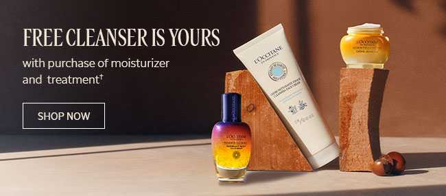 FREE CLEANSER IS YOURS | WITH PURCHASE OF MOISTURIZER AND TREATMENT† | SHOP NOW