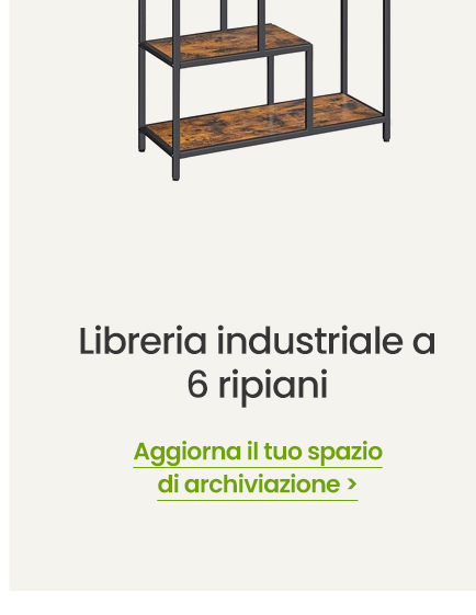 Libreria industriale a 6 ripiani