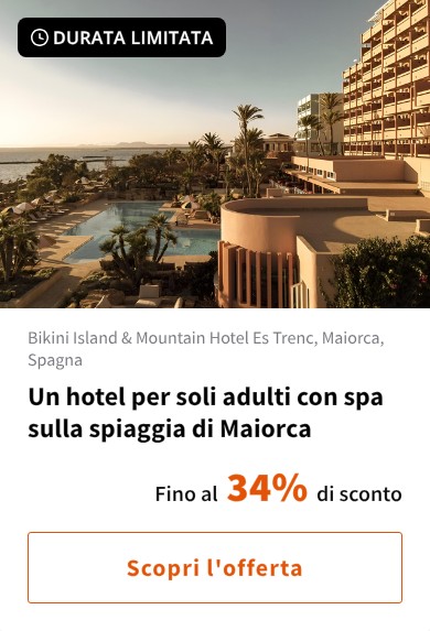 Un hotel per soli adulti con spa sulla spiaggia di Maiorca