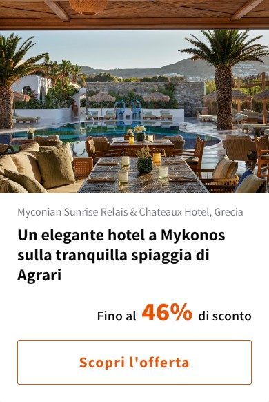 Un elegante hotel a Mykonos sulla tranquilla spiaggia di Agrari