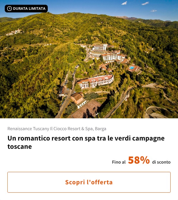 Un romantico resort con spa tra le verdi campagne toscane