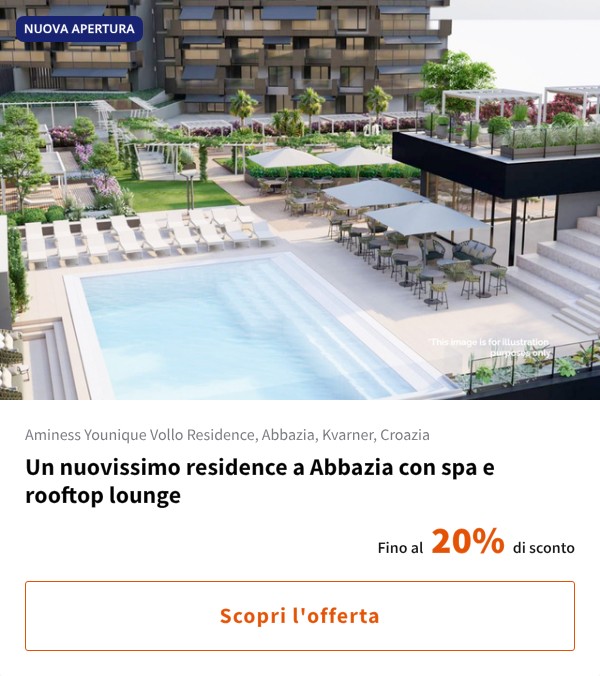 Un nuovissimo residence a Abbazia con spa e rooftop lounge