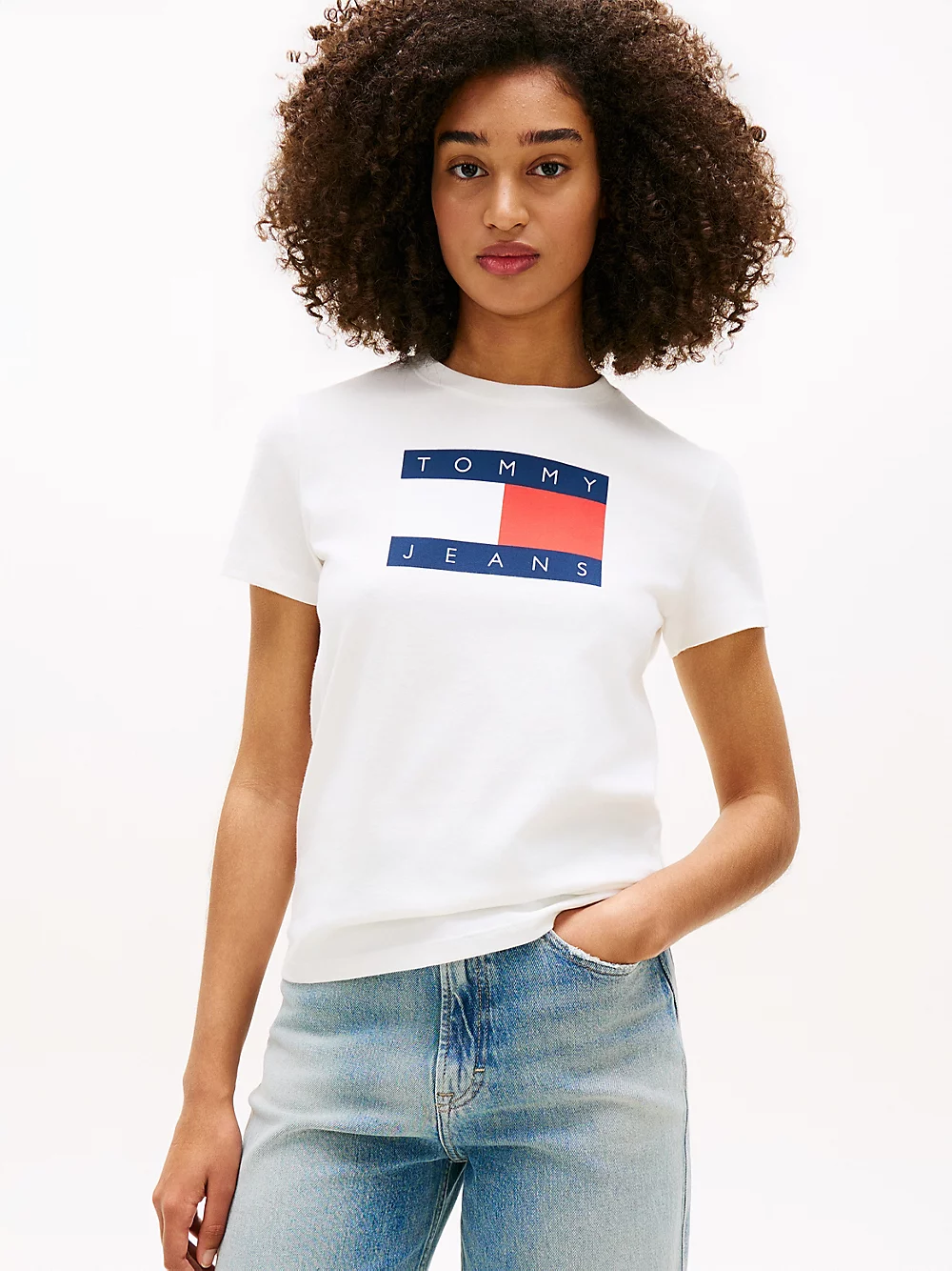 T-shirt con bandiera Tommy tono su tono