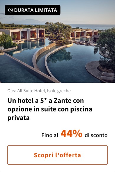 Un hotel a 5* a Zante con opzione in suite con piscina privata