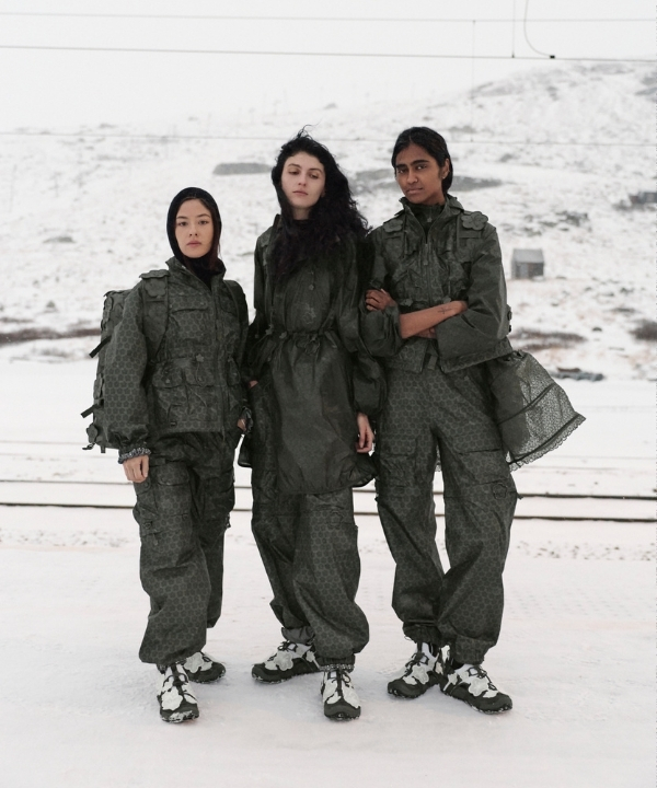 Green and white sneaker