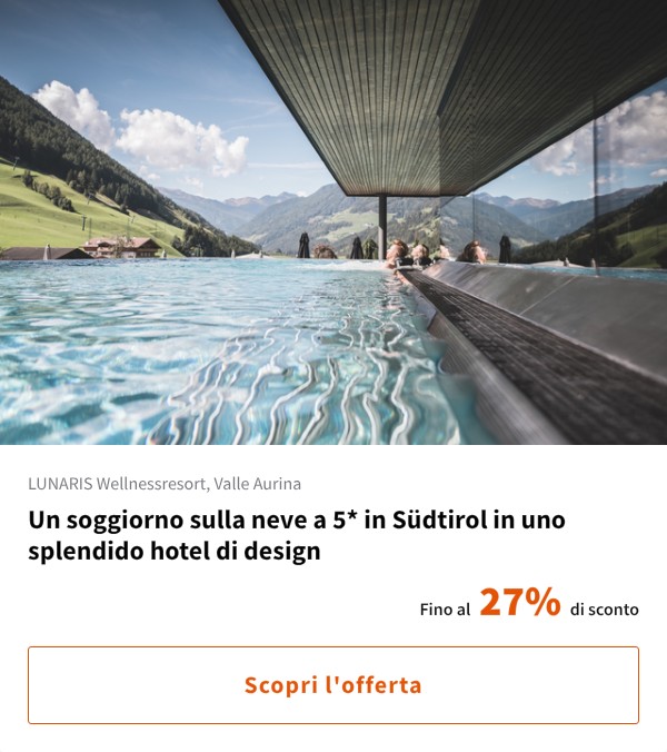 Un soggiorno sulla neve a 5* in Südtirol in uno splendido hotel di design